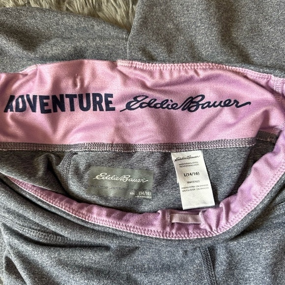 Eddie Bauer Capri Leggings Youth Girls L 14/16 Heather Grey Active Stretch - Picture 2 of 4